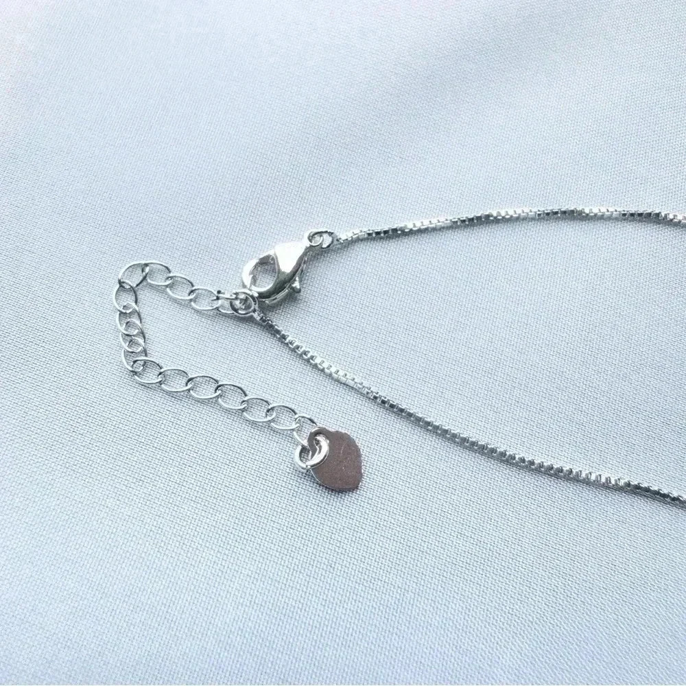 GLASS Stone Necklace | White Gold Plated | Dainty Necklace | Trendy |… - Picture 4 of 6